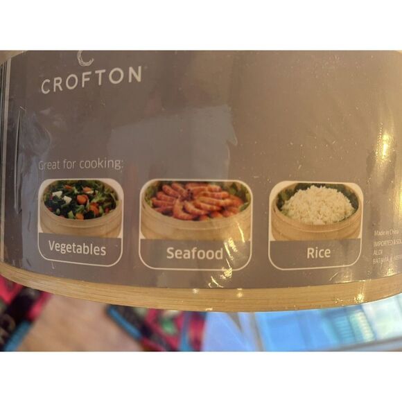 CROFTON 100% BAMBOO STEAMER 2 Piece Set 10" Diameter Instructions NEW IN SEAL - Picture 6 of 7